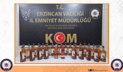 28 şişe kaçak içki ele geçirildi