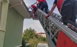 Çatıda boya yaparken elektrik akımına kapıldı