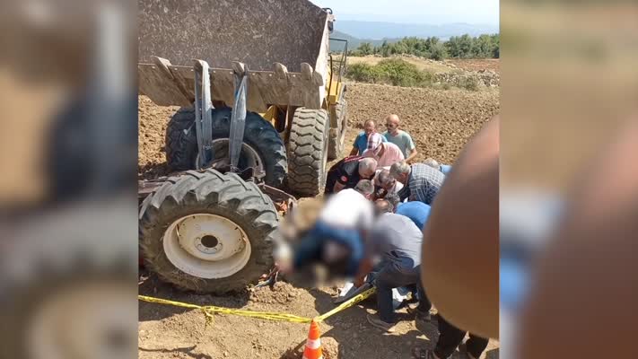 Devrilen traktör sürücüsünün acı sonu