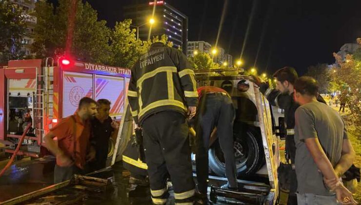 Diyarbakır’da Çekicideki yangın hızla söndürüldü