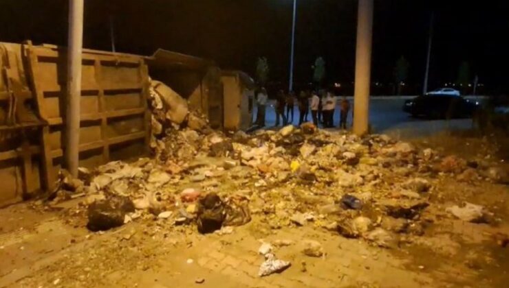 Diyarbakır’da Çöp kamyonu devrildi, 1 yaralı