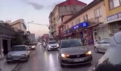 Düğün konvoyunda drift atan sürücünün ehliyetine el konuldu