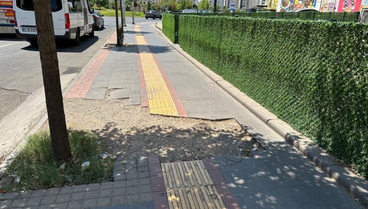 Diyarbakır’da Çevlik Caddesi’nde kaldırımda bozulma