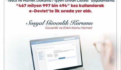 e-Devlet’te en çok ziyaret edilen uygulama açıklandı