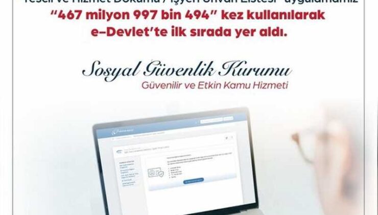e-Devlet’te en çok ziyaret edilen uygulama açıklandı