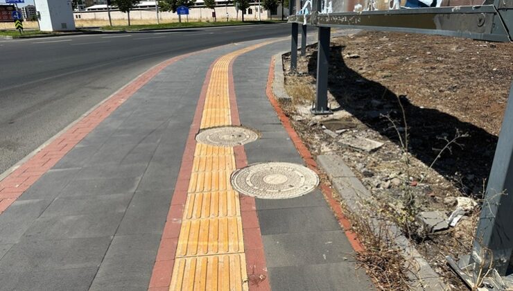 Diyarbakır’da engelli yolu üzerinde rögar kapağı!