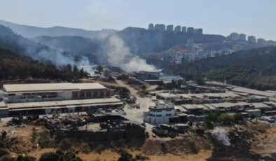 İzmir’de yanan yerler havadan görüntülendi