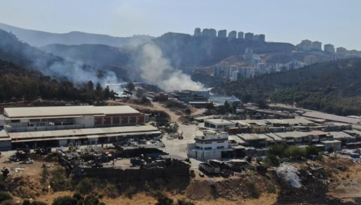 İzmir’de yanan yerler havadan görüntülendi