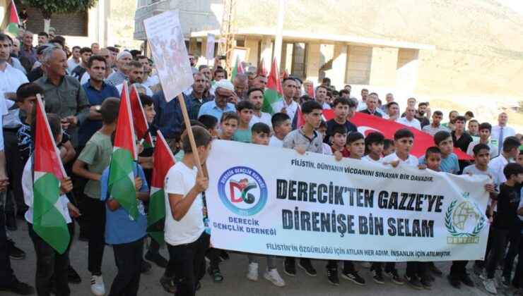 Derecik’te Filistin’e destek için yürüyüş düzenlendi