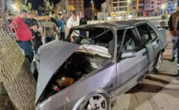 Elazığ’da otomobil ağaca çarptı: 4 kişi yaralandı