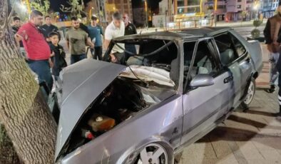 Elazığ’da otomobil ağaca çarptı: 4 kişi yaralandı