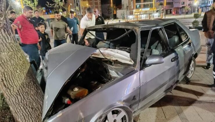 Elazığ’da otomobil ağaca çarptı: 4 kişi yaralandı