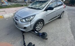 Elazığ’da otomobil ile scooter çarpıştı, 2 yaralı
