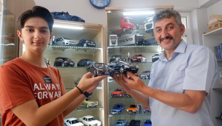 Erzurumlu baba-oğulun 350 parçalık araba koleksiyonu tutkusu