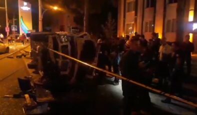 İşçi servisiyle otomobil çarpıştı, 1 ölü 14 yaralı