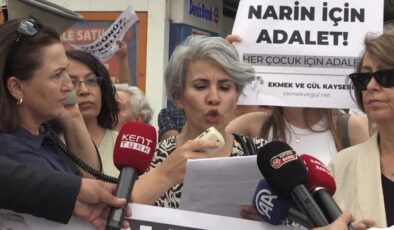 Kadın platformu üyeleri Narin Güran’ın öldürülmesini protesto etti