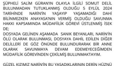 Narin Güran cinayeti davasında tutuklu amcanın avukatı çekildi