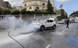 Seyir halindeki cipin motoru alev aldı