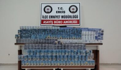 Van Erciş’te polis operasyonunda kaçak sigara ele geçirildi