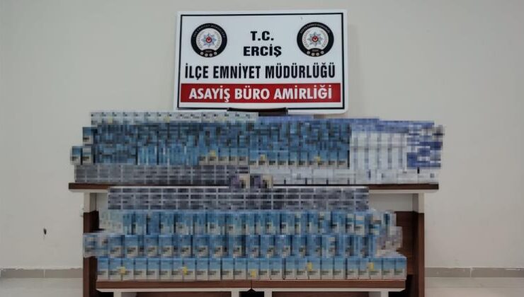 Van Erciş’te polis operasyonunda kaçak sigara ele geçirildi