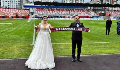 Vanlı kadın hakem, nikah öncesi stadyumda düdük çaldı