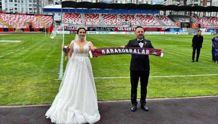 Vanlı kadın hakem, nikah öncesi stadyumda düdük çaldı