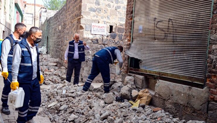 Sur ilçesindeki metruk binalarda ilaçlama çalışması