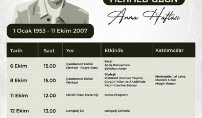 Yazar Mehmed Uzun’un anısına etkinlikler düzenlenecek