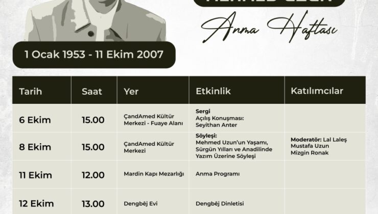 Yazar Mehmed Uzun’un anısına etkinlikler düzenlenecek