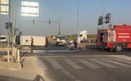 Şanlıurfa’da hafif ticari araç devrildi: 1 yaralı