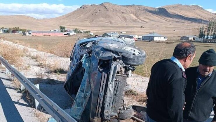 Van’da hafif ticari araç takla attı: 3 yaralı