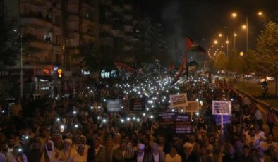 Diyarbakır ve bölge illerinde Filistin’e destek yürüyüşleri düzenlendi