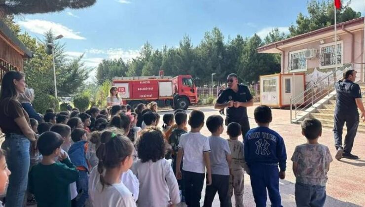 Elazığ’da öğrencilere itfaiyeden yangın eğitimi