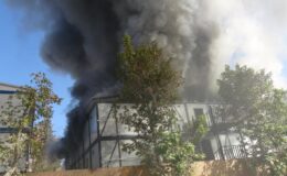 Kahramanmaraş’ta inşaat işçilerinin kaldığı konteynerde yangın