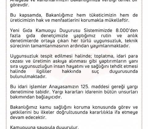 Köftede domuz eti tespitine Tarım Bakanlığı’ndan açıklama