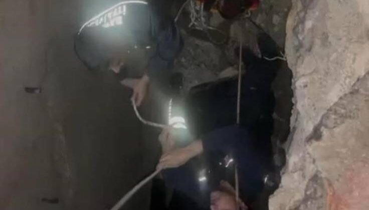 Menfeze düşen adam 1 saat sonra kurtarıldı