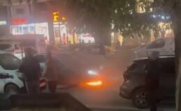Muş’ta seyir halindeki otomobil alevlere teslim oldu