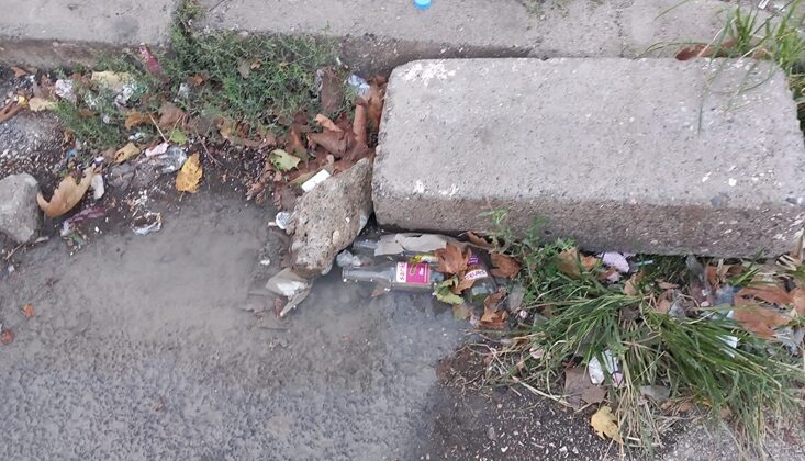 Sulama borusunun patlamasıyla peyzaj suyu boşa aktı