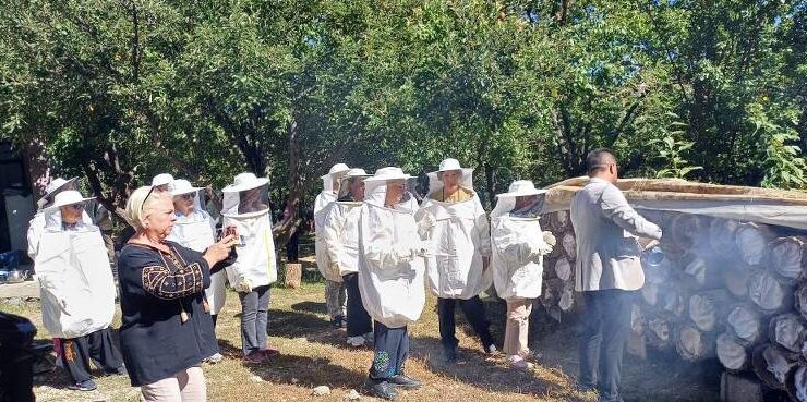 Van’da yerli turistler organik bal hasadı yaptı