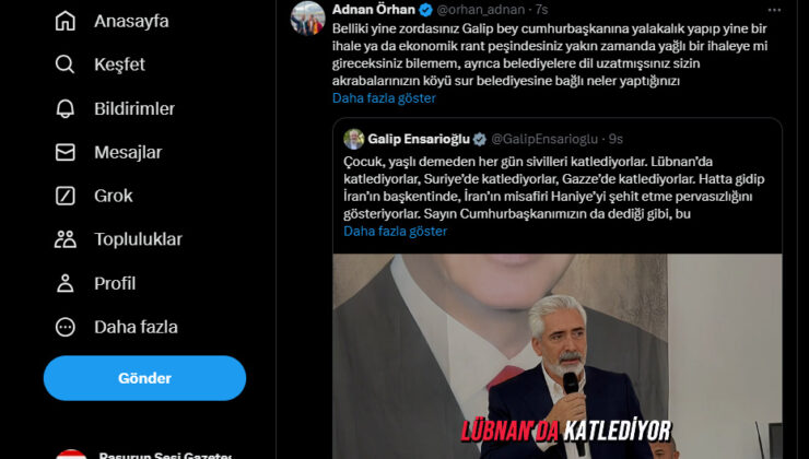 AK Partili Ensarioğlu’nun Tweetine Sur Belediye Başkanı’ndan yanıt