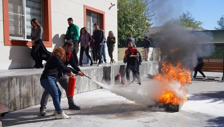 Öğrenci Yurdunda yangın tatbikatı