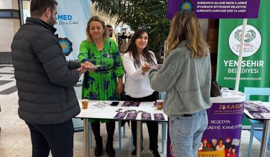 Stantlarda kadına yönelik şiddete karşı farkındalık çalışması