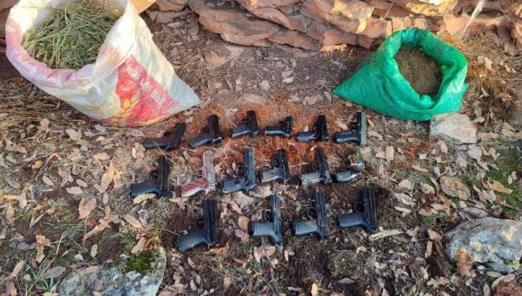 Lice’de 16 tabanca ve 31 kilogram esrar ele geçirildi