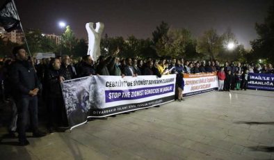 Diyarbakır’da İsrail’in Filistin’e yönelik saldırıları protesto edildi