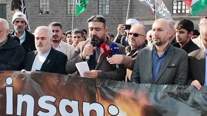 Diyarbakır’da İsrail’in Gazze’ye yönelik saldırıları protesto edildi