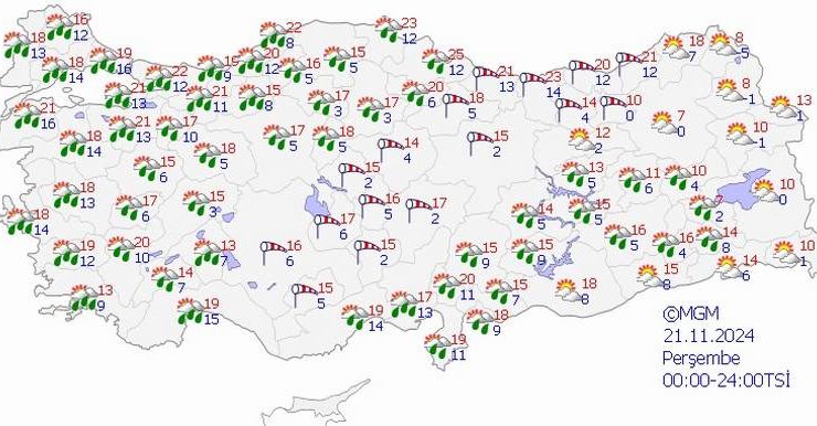 Diyarbakır’da yağmur, Marmara ve Ege’de fırtına etkili