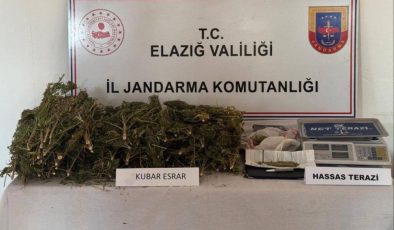 Elazığ’da jandarma operasyonu: 3 kilo esrar ele geçirildi