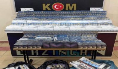 Erzincan’da 3873 paket kaçak sigara ele geçirildi