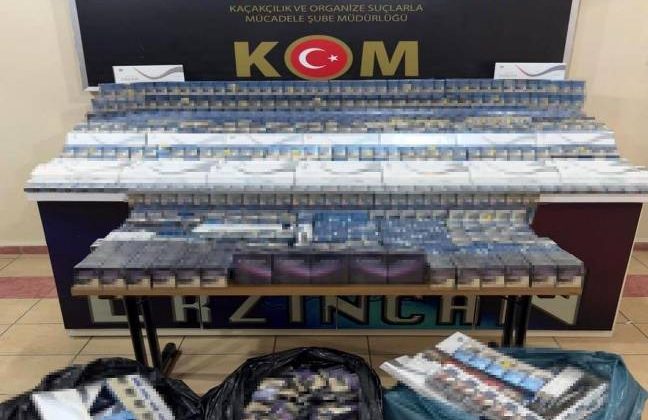 Erzincan’da 3873 paket kaçak sigara ele geçirildi
