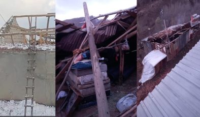 Hakkari’de fırtına 3 evin çatısını uçurdu